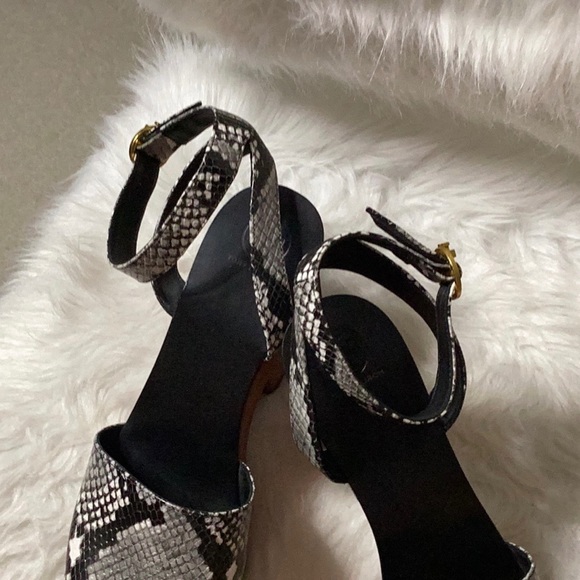 TORY BURCH LEATHER SNAKESKIN WOOD PLATFORM SZ 10 - Picture 5 of 16